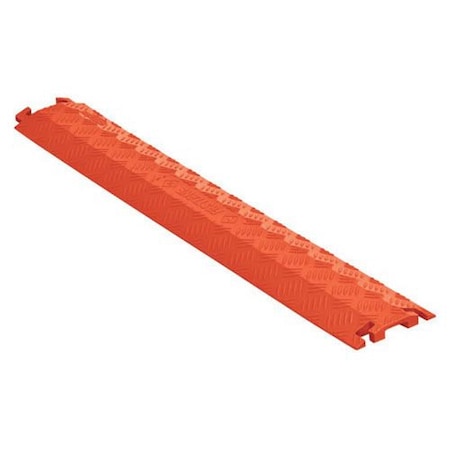 Checkers Cable Protector, 3/4 in H, 3 ft L, 5-1/4 in W, 1 Channel, Polyurethane, Orange FL1X1.5-O